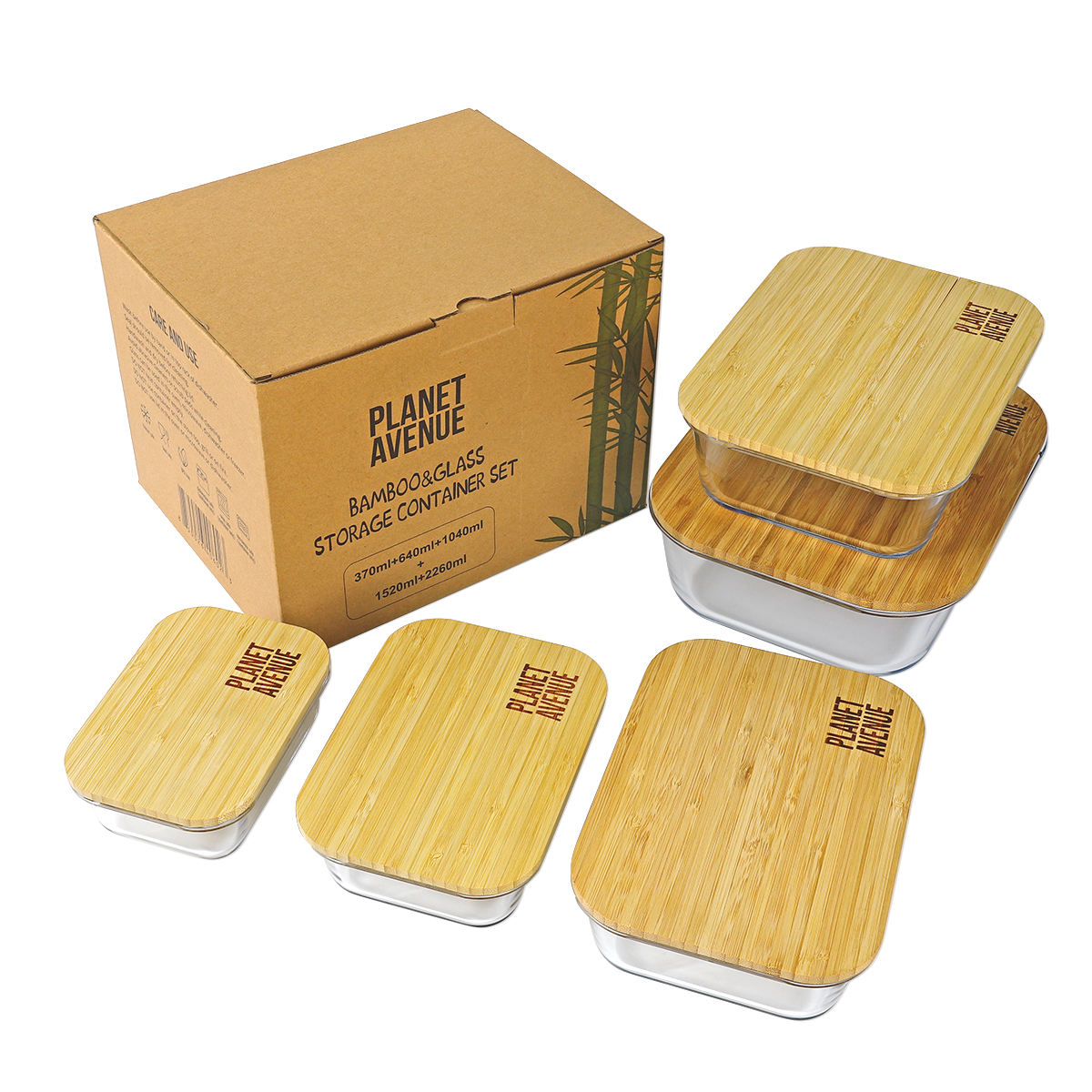 Glass Storage Food Containers, Meal Prep, Bamboo Lids, Eco-Friendly Me -  PLANET AVENUE