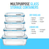 Glass Food Storage Containers with Lids, Glass Meal Prep Containers, PLANET AVENUE, 8-Package, Freezer Microwave Dishwasher Safe