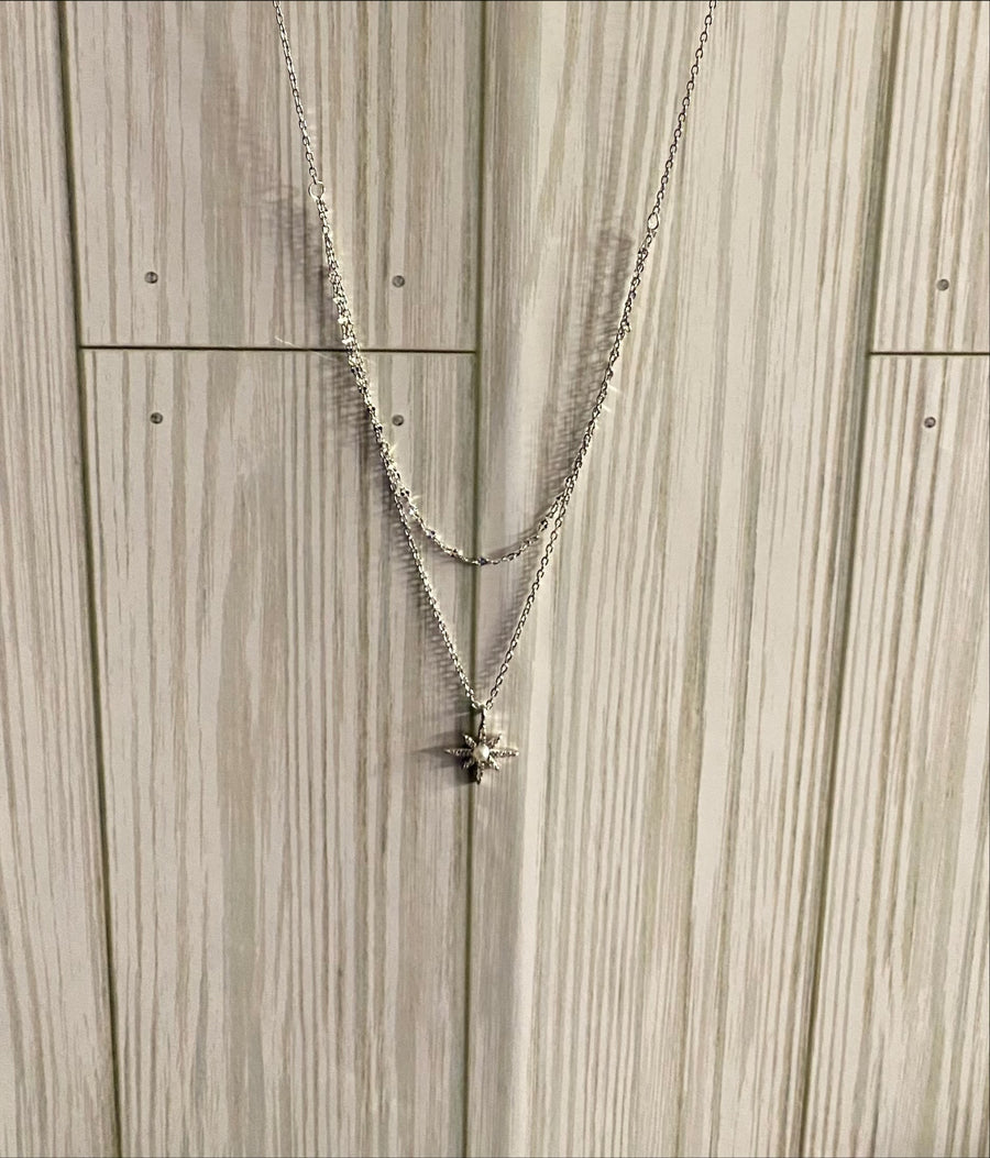 Silver Star Layered Necklace